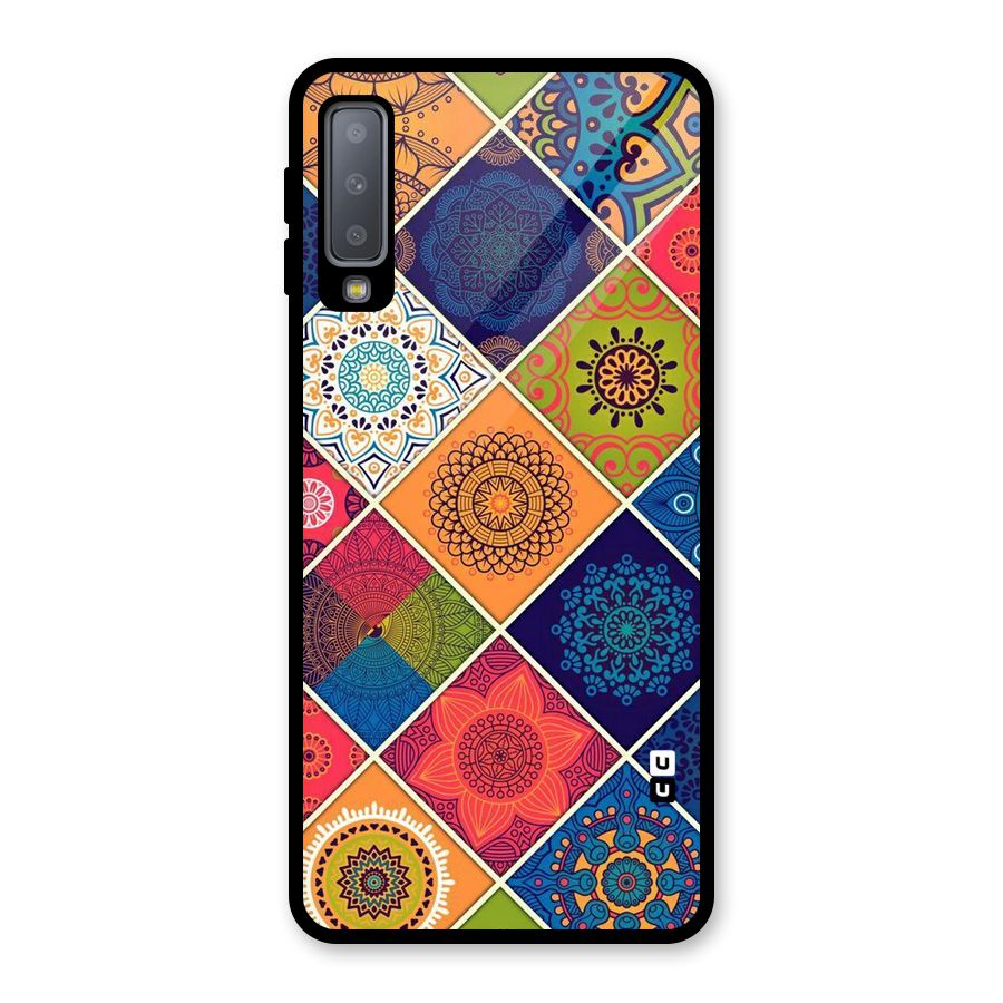 Multi Designs Glass Back Case for Galaxy A7 (2018)
