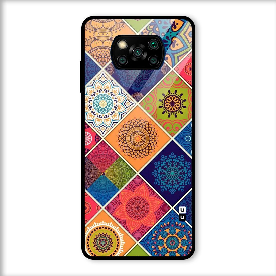 Multi Designs Glass Back Case for Poco X3