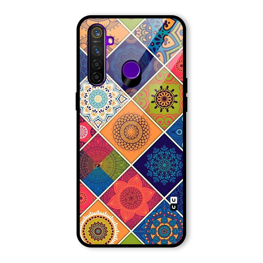 Multi Designs Glass Back Case for Realme 5 Pro