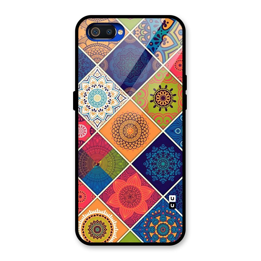 Multi Designs Glass Back Case for Realme C2