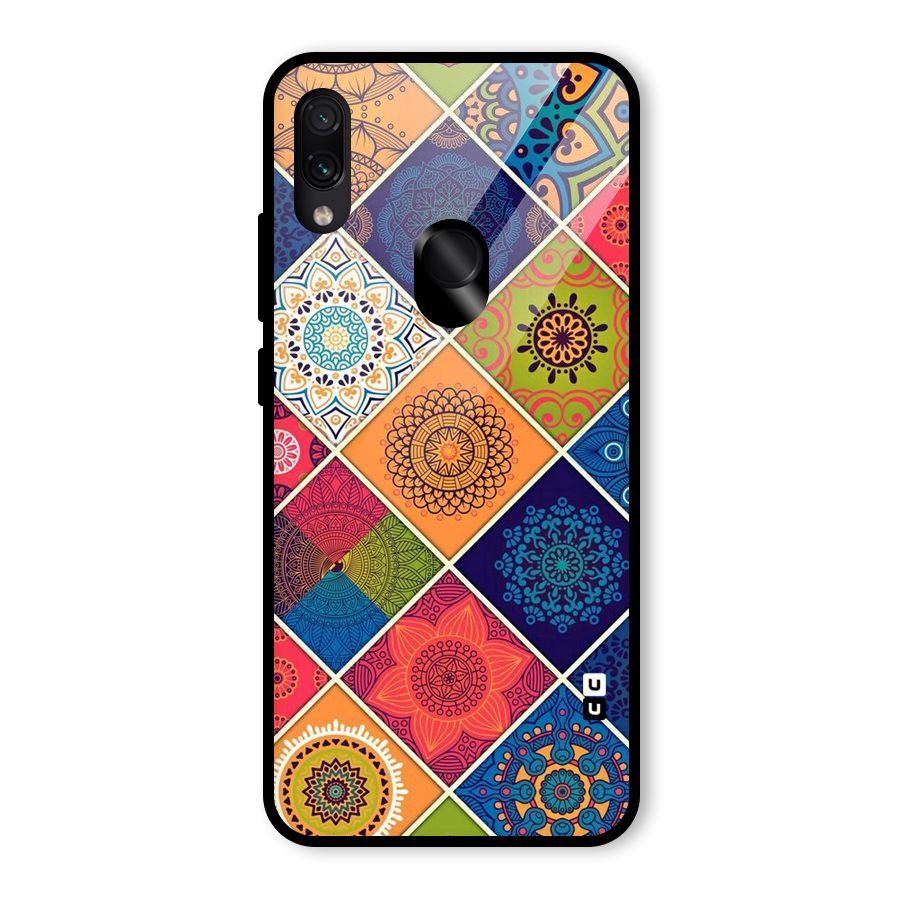 Multi Designs Glass Back Case for Redmi Note 7S