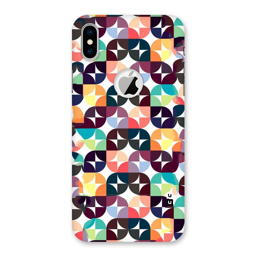Multicolor Arc Back Case for iPhone X Logo Cut