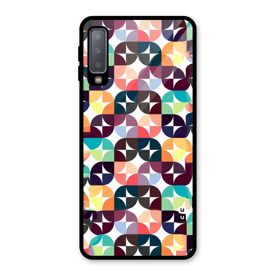 Multicolor Arc Glass Back Case for Galaxy A7 (2018)