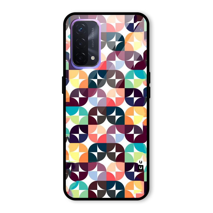 Multicolor Arc Glass Back Case for Oppo A74 5G