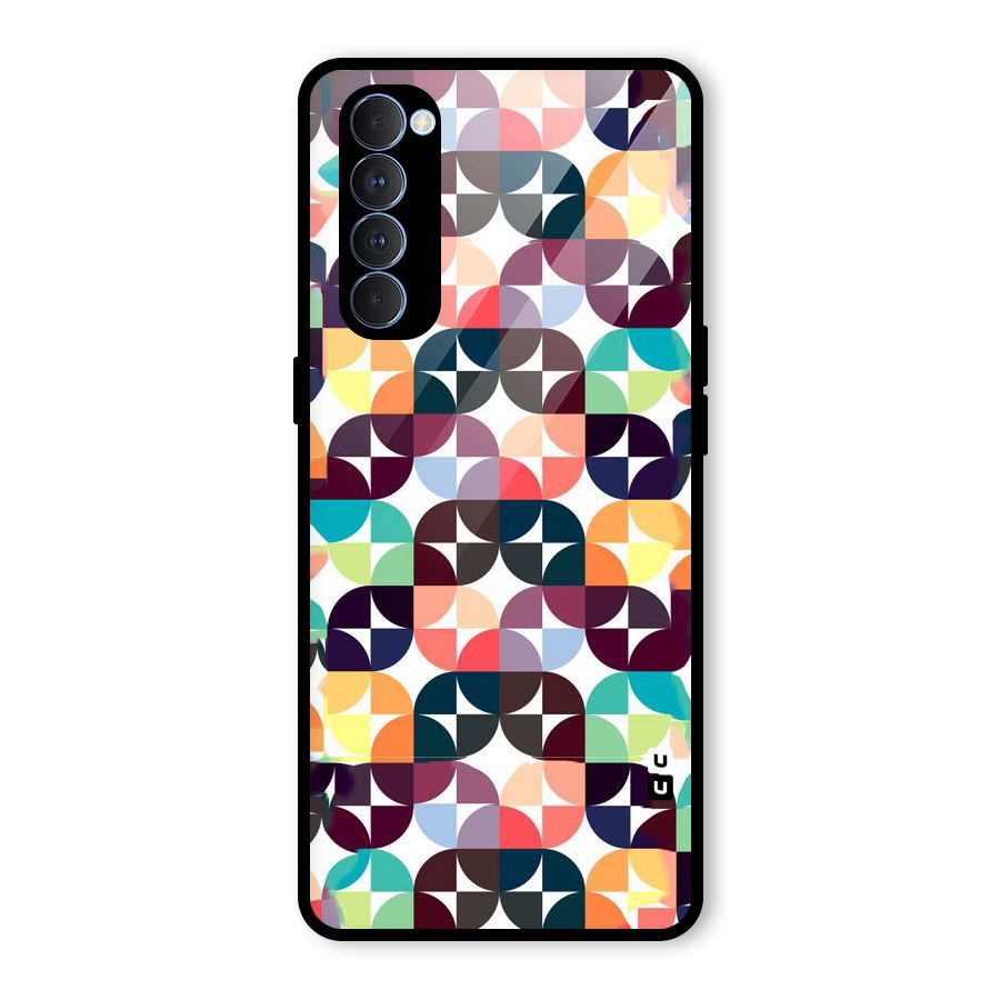 Multicolor Arc Glass Back Case for Oppo Reno4 Pro