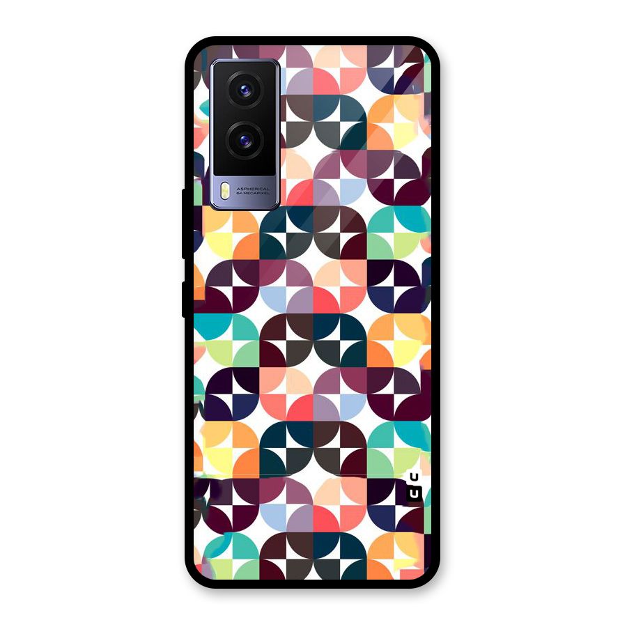 Multicolor Arc Glass Back Case for Vivo V21e 5G