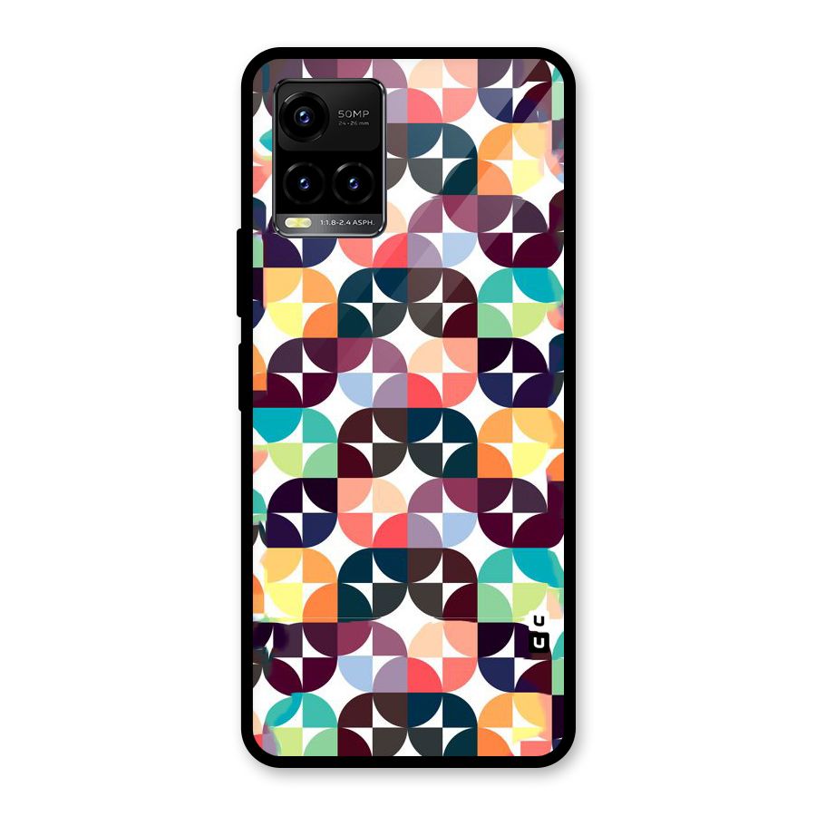 Multicolor Arc Glass Back Case for Vivo Y21A