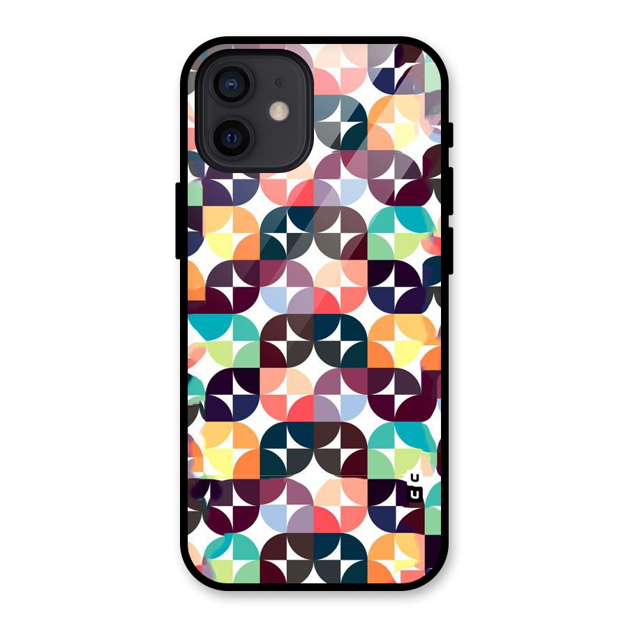 Multicolor Arc Glass Back Case for iPhone 12