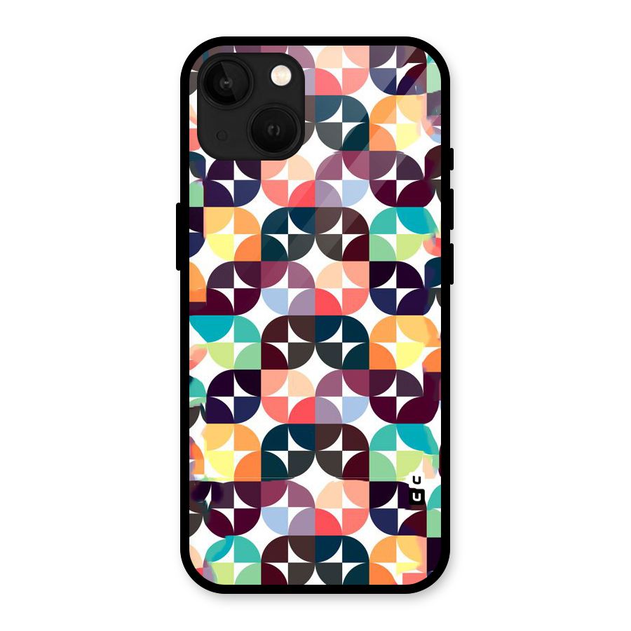 Multicolor Arc Glass Back Case for iPhone 13