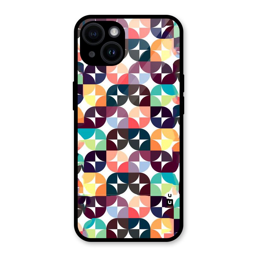Multicolor Arc Glass Back Case for iPhone 14
