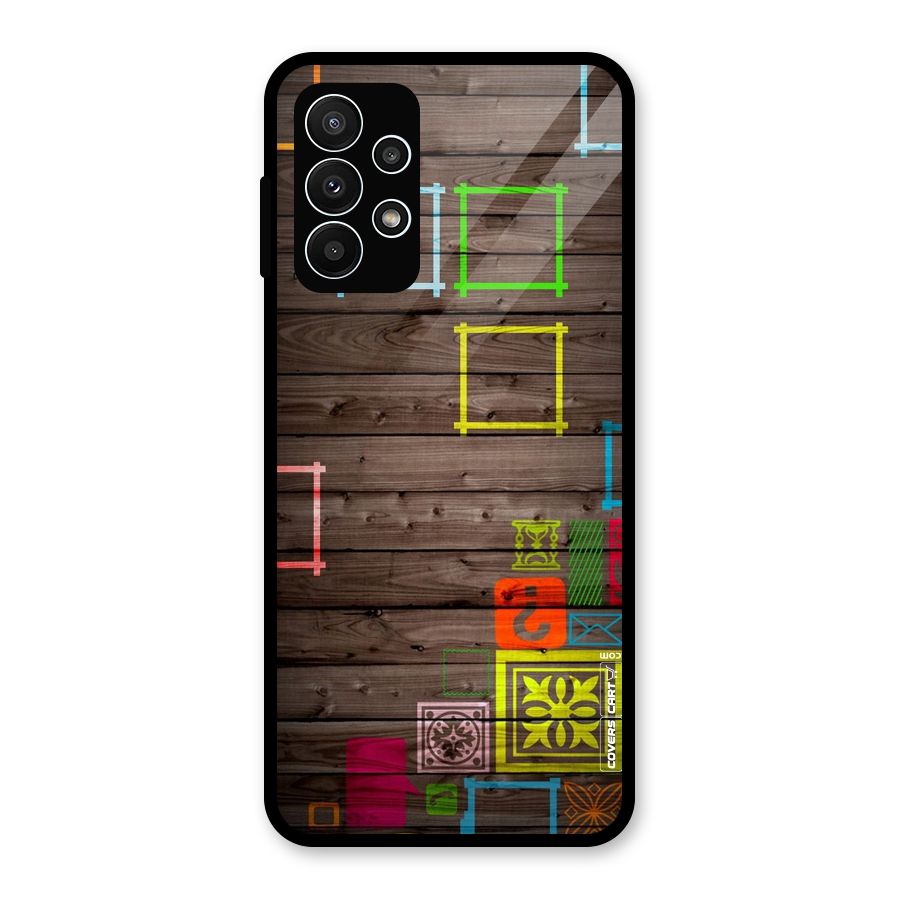 Multicolor Frame Design Glass Back Case for Galaxy A23