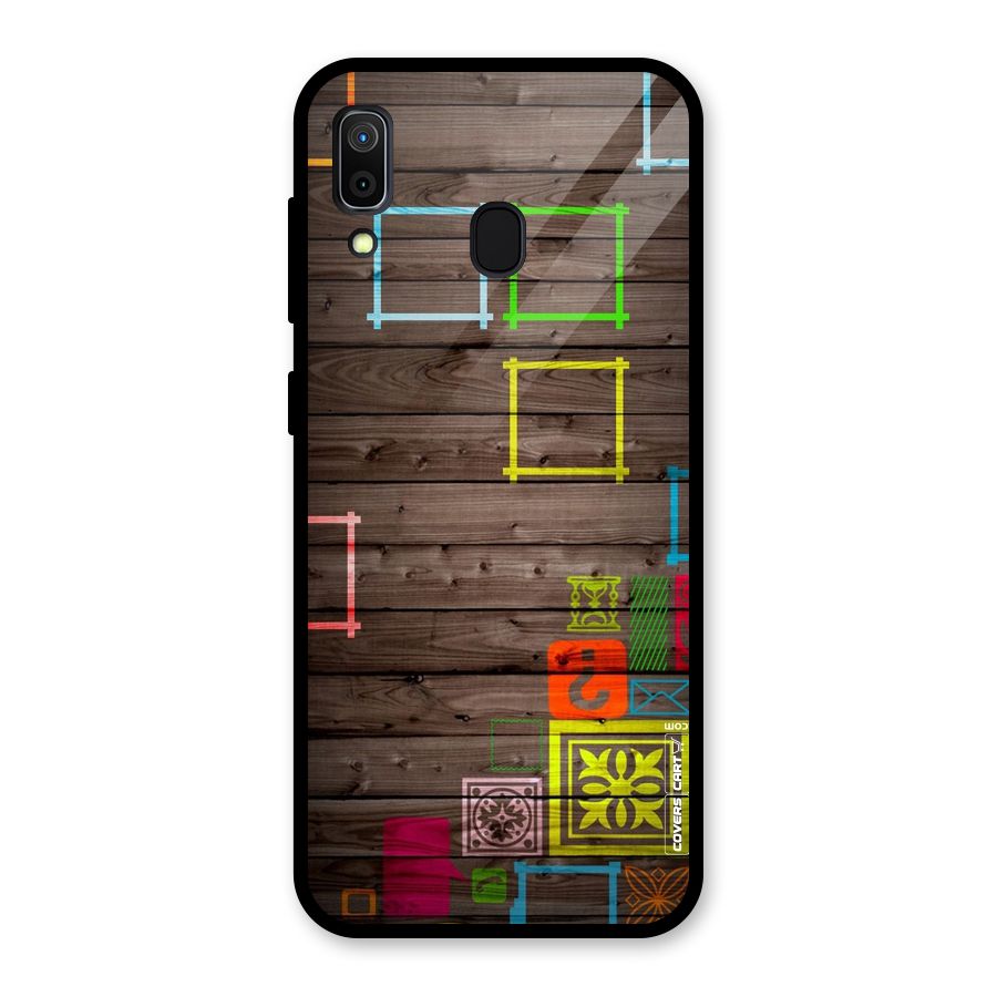 Multicolor Frame Design Glass Back Case for Galaxy A30