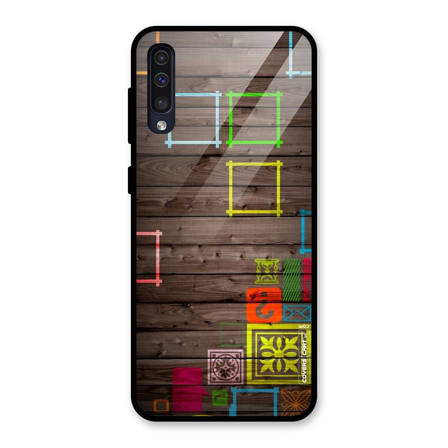 Multicolor Frame Design Glass Back Case for Galaxy A30s