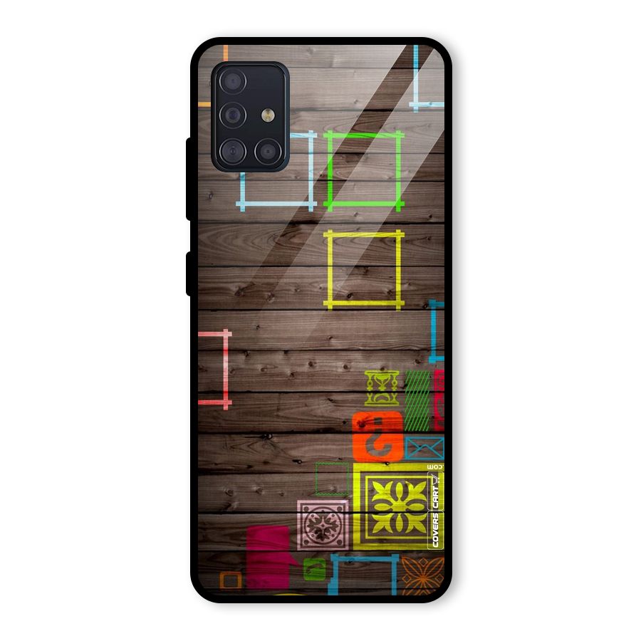 Multicolor Frame Design Glass Back Case for Galaxy A51