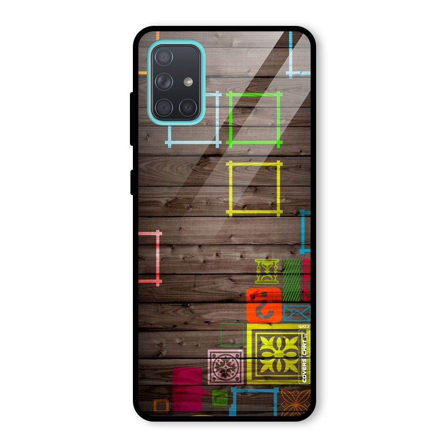 Multicolor Frame Design Glass Back Case for Galaxy A71