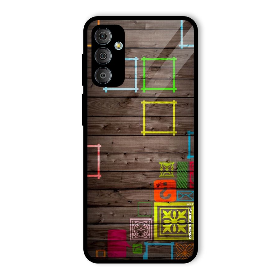 Multicolor Frame Design Glass Back Case for Galaxy F23