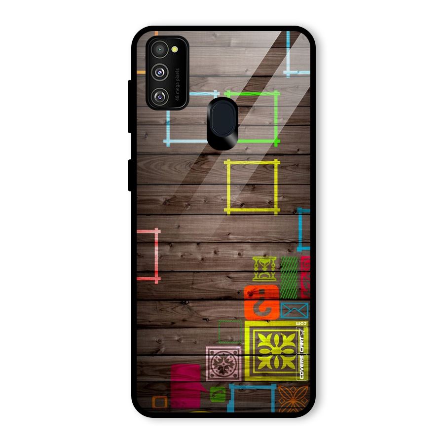 Multicolor Frame Design Glass Back Case for Galaxy M30s