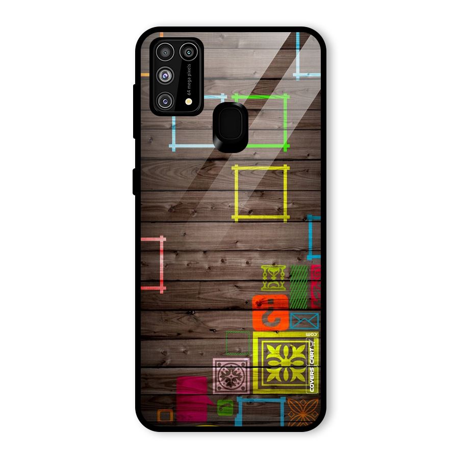 Multicolor Frame Design Glass Back Case for Galaxy M31