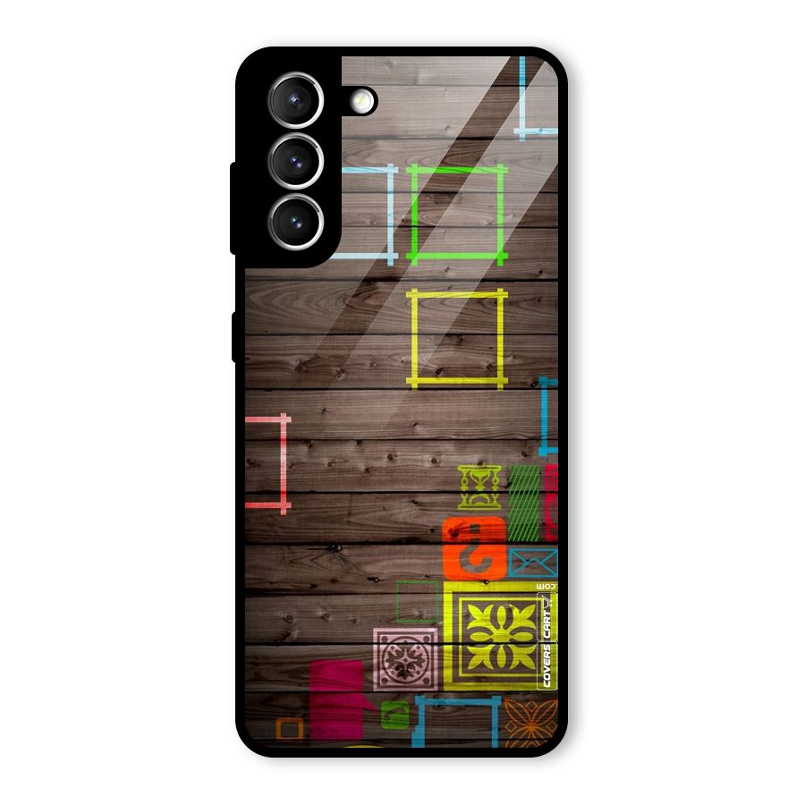Multicolor Frame Design Glass Back Case for Galaxy S21 5G