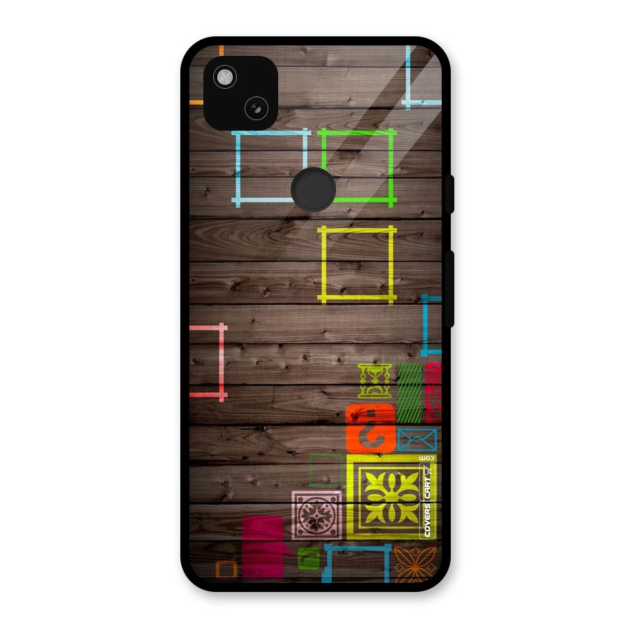Multicolor Frame Design Glass Back Case for Google Pixel 4a