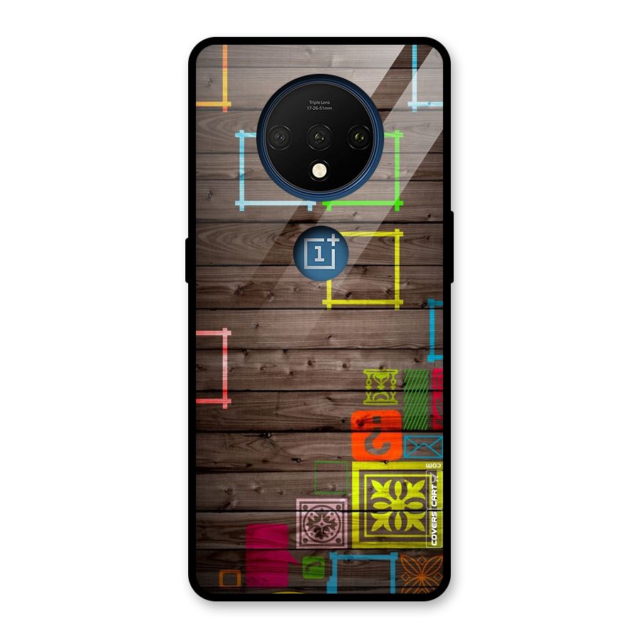 Multicolor Frame Design Glass Back Case for OnePlus 7T