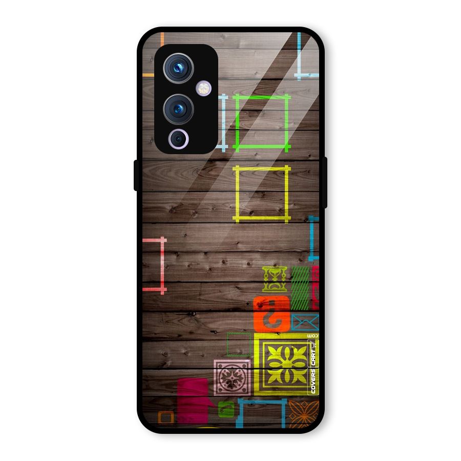 Multicolor Frame Design Glass Back Case for OnePlus 9
