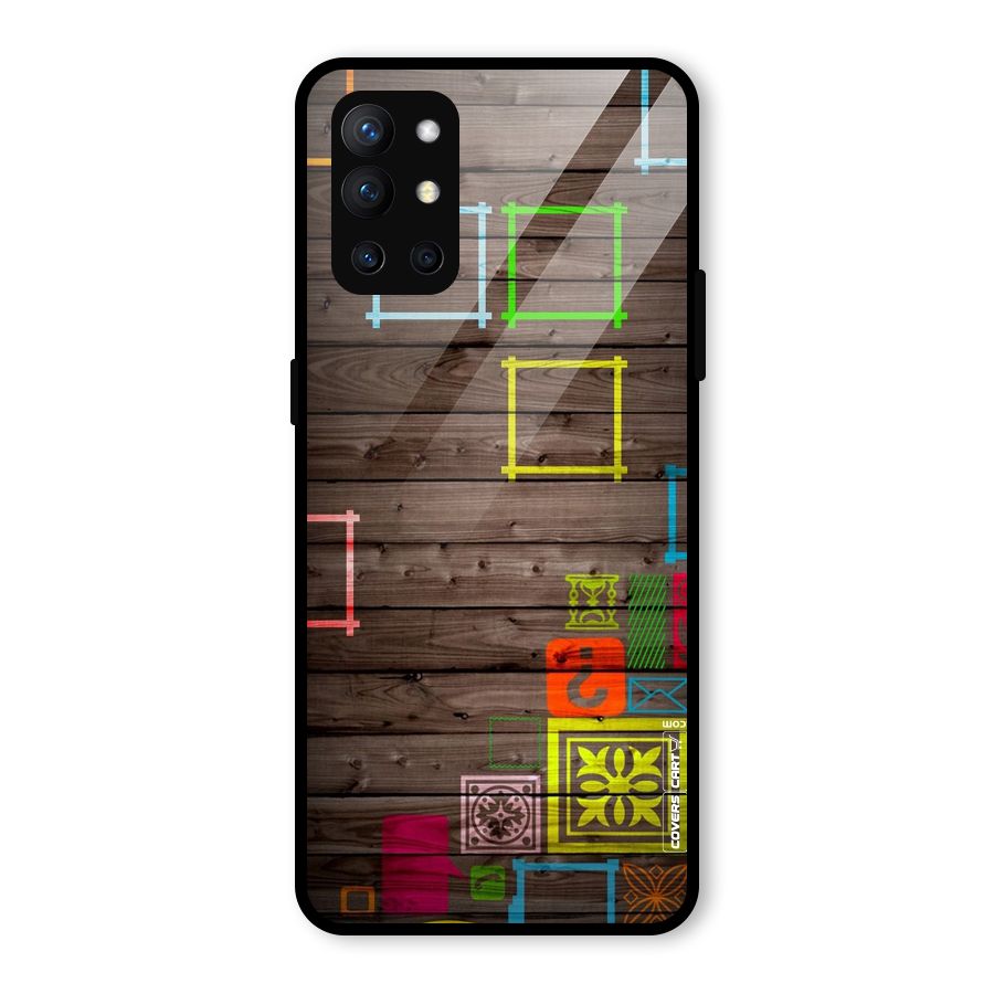 Multicolor Frame Design Glass Back Case for OnePlus 9R