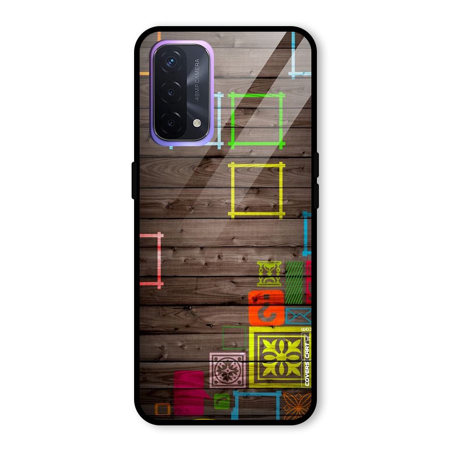 Multicolor Frame Design Glass Back Case for Oppo A74 5G