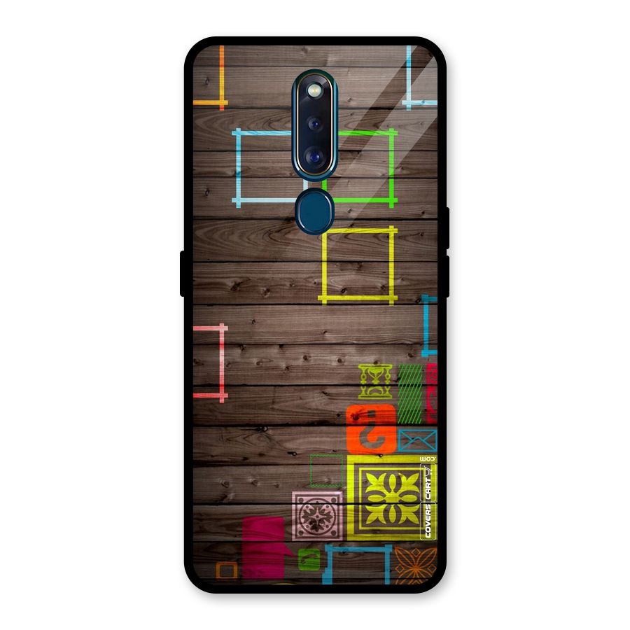 Multicolor Frame Design Glass Back Case for Oppo F11 Pro
