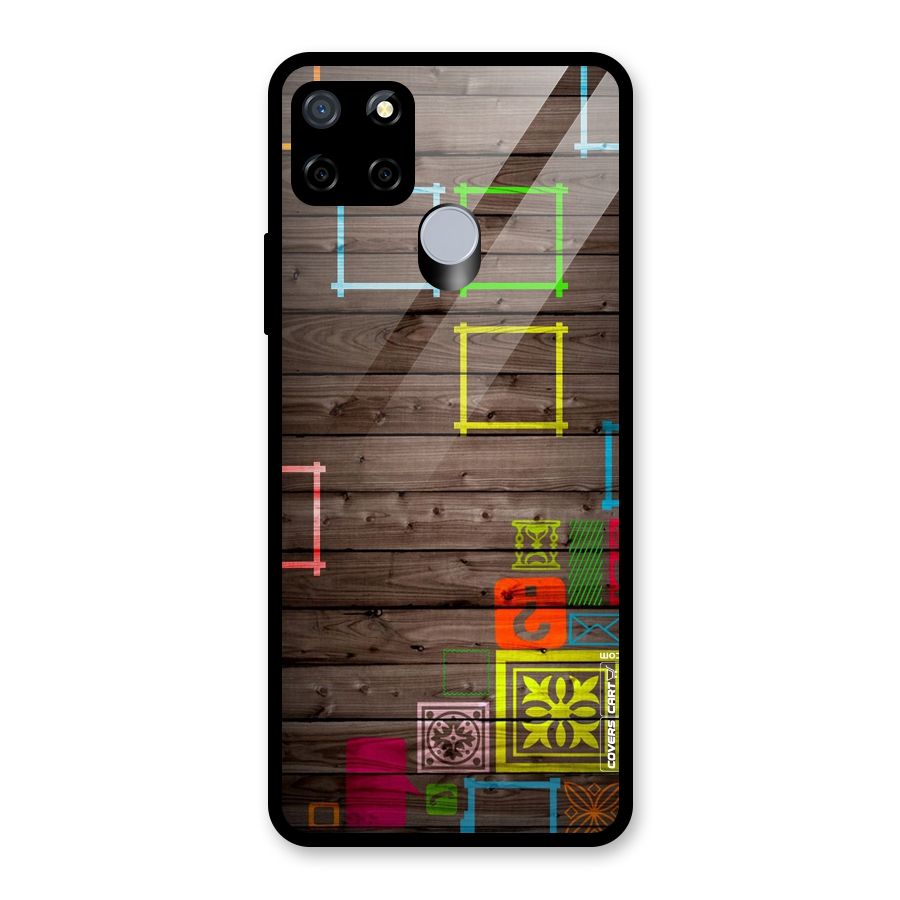 Multicolor Frame Design Glass Back Case for Realme C12