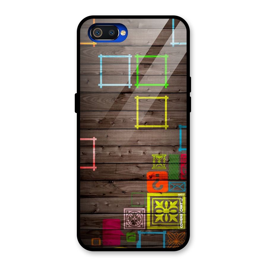 Multicolor Frame Design Glass Back Case for Realme C2