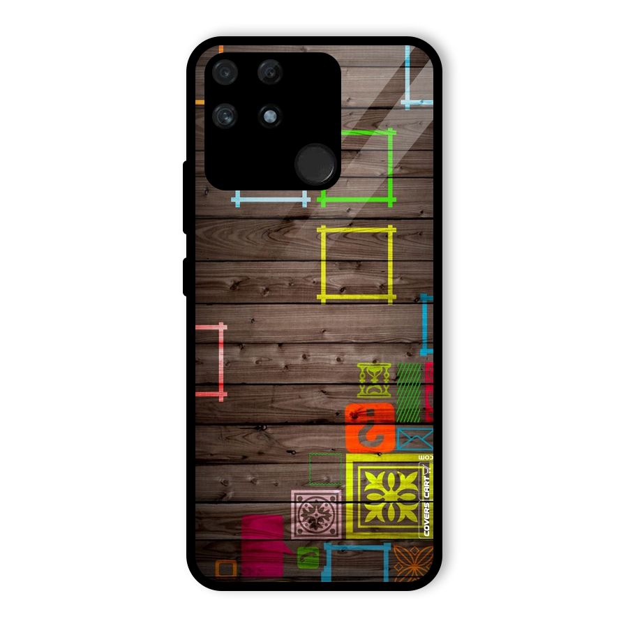 Multicolor Frame Design Glass Back Case for Realme Narzo 50A