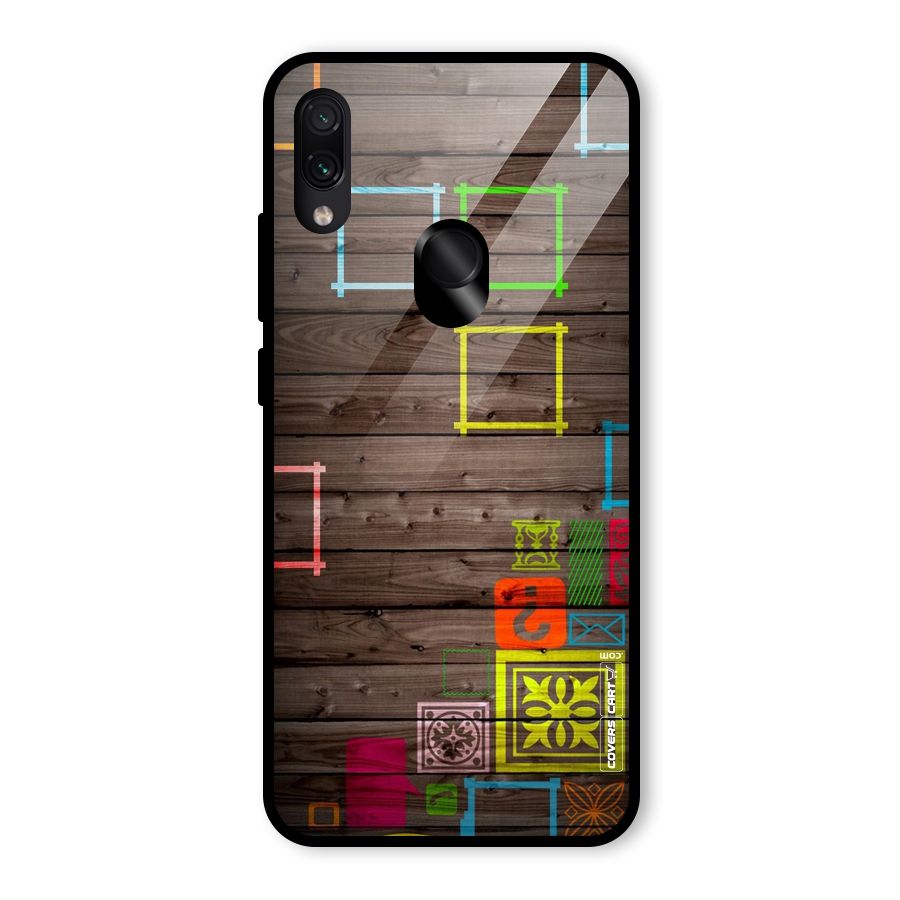 Multicolor Frame Design Glass Back Case for Redmi Note 7