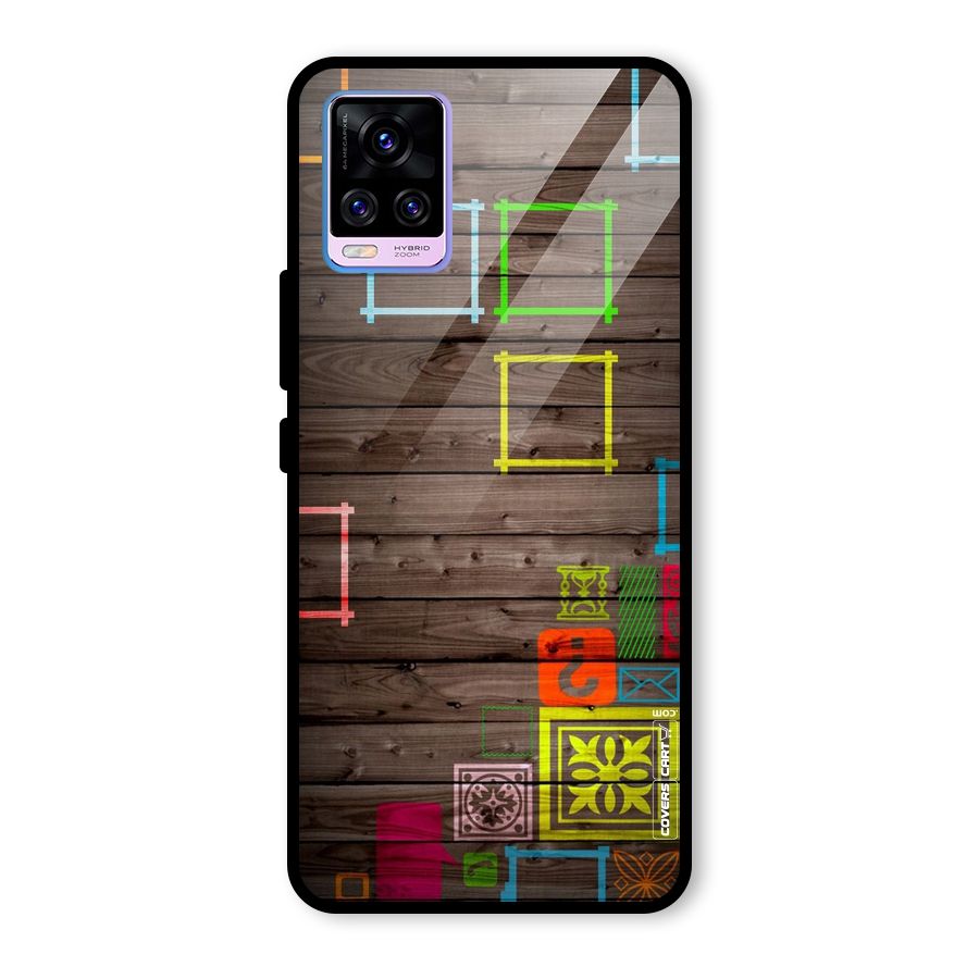Multicolor Frame Design Glass Back Case for Vivo V20 Pro