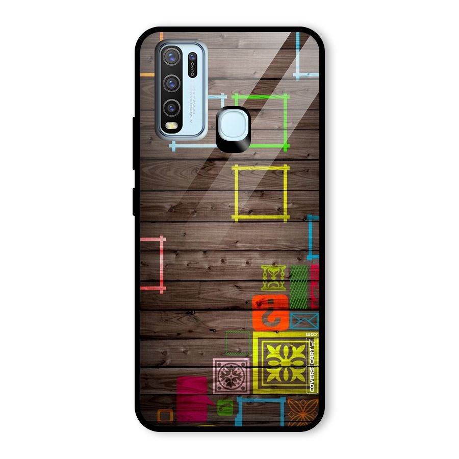 Multicolor Frame Design Glass Back Case for Vivo Y30