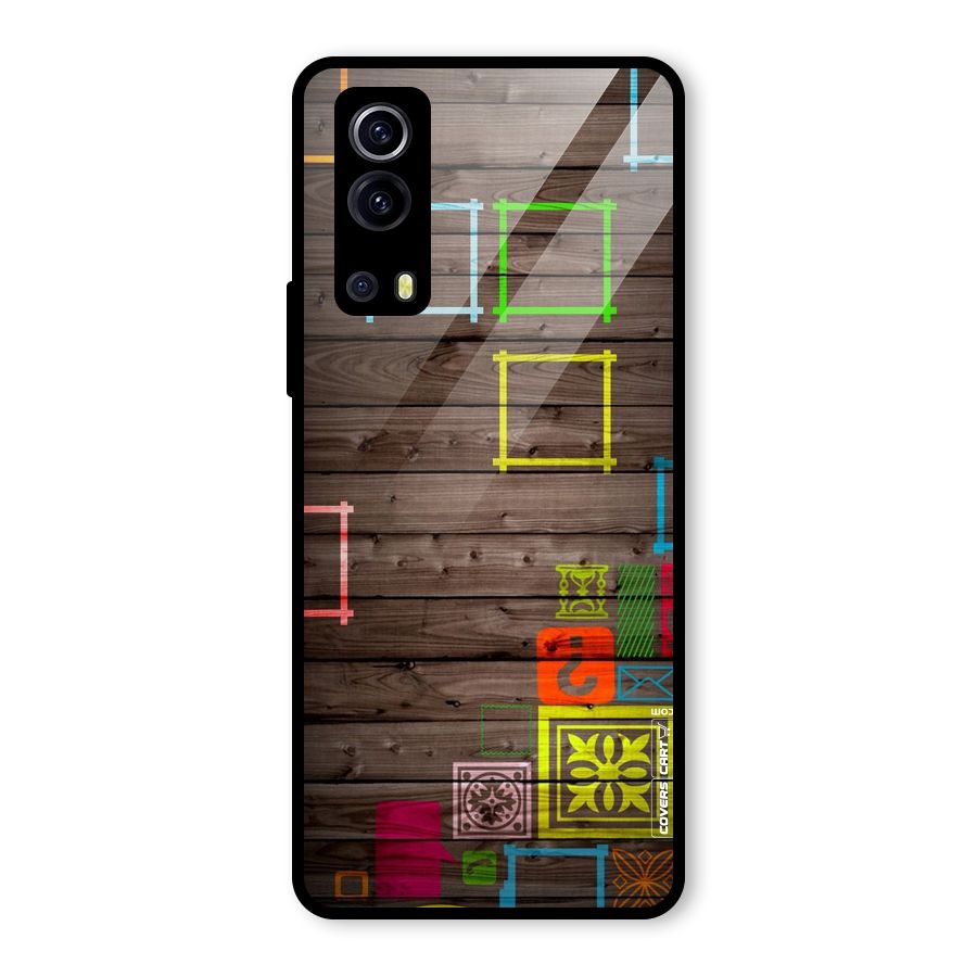 Multicolor Frame Design Glass Back Case for Vivo iQOO Z3