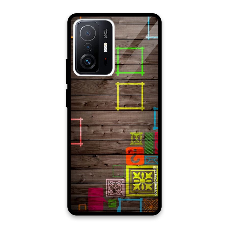 Multicolor Frame Design Glass Back Case for Xiaomi 11T Pro