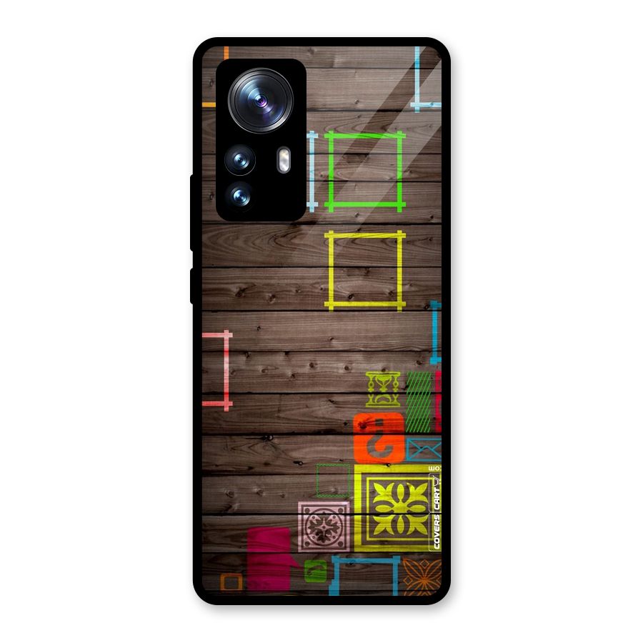 Multicolor Frame Design Glass Back Case for Xiaomi 12 Pro