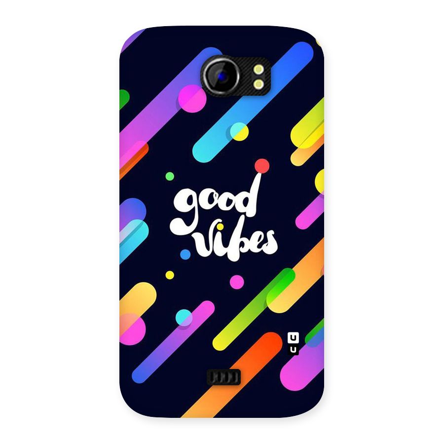Multicolor Good Vibing Back Case for Micromax Canvas 2 A110