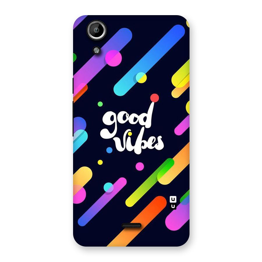 Multicolor Good Vibing Back Case for Micromax Canvas Selfie Lens Q345