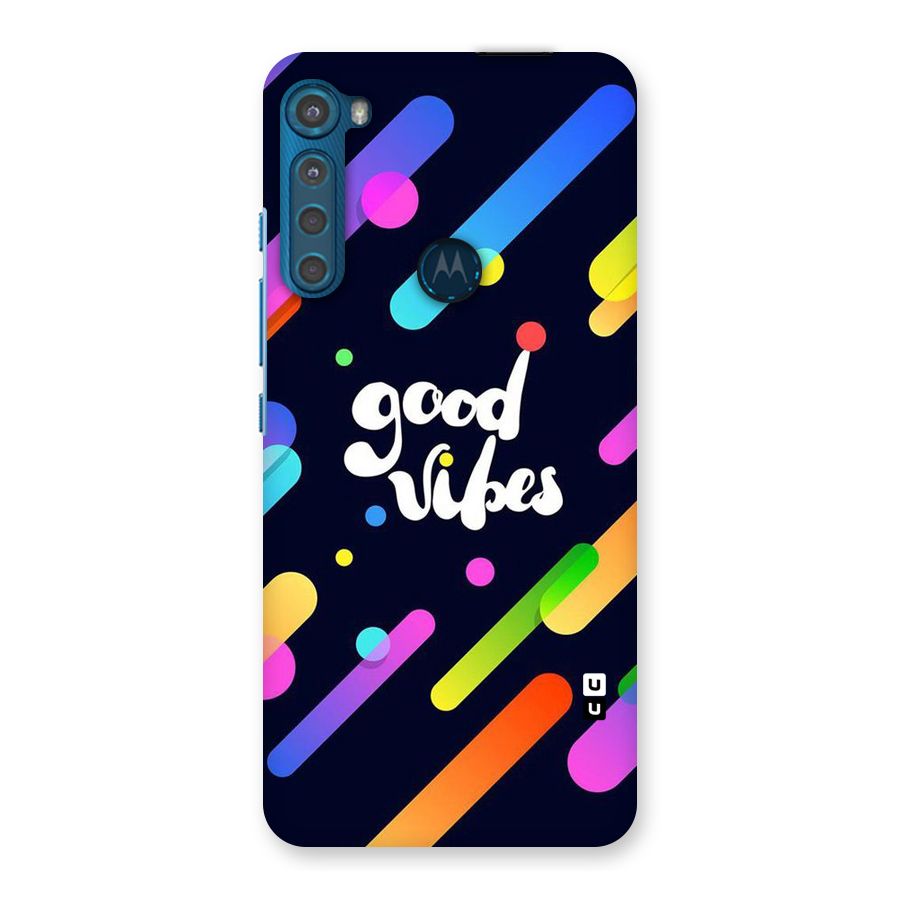 Multicolor Good Vibing Back Case for Motorola One Fusion Plus