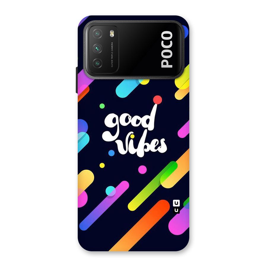 Multicolor Good Vibing Back Case for Poco M3