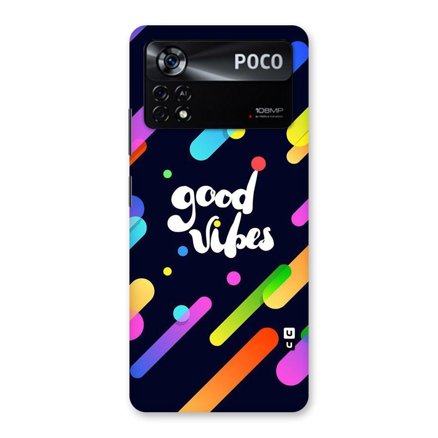 Multicolor Good Vibing Back Case for Poco X4 Pro 5G