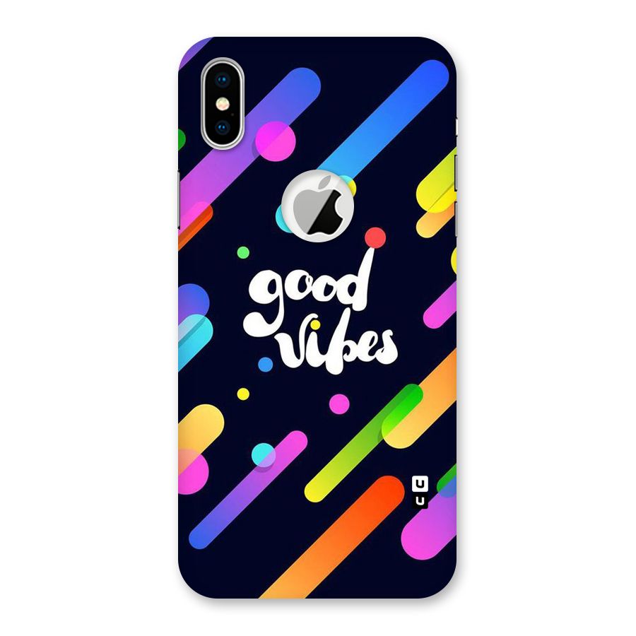 Multicolor Good Vibing Back Case for iPhone X Logo Cut