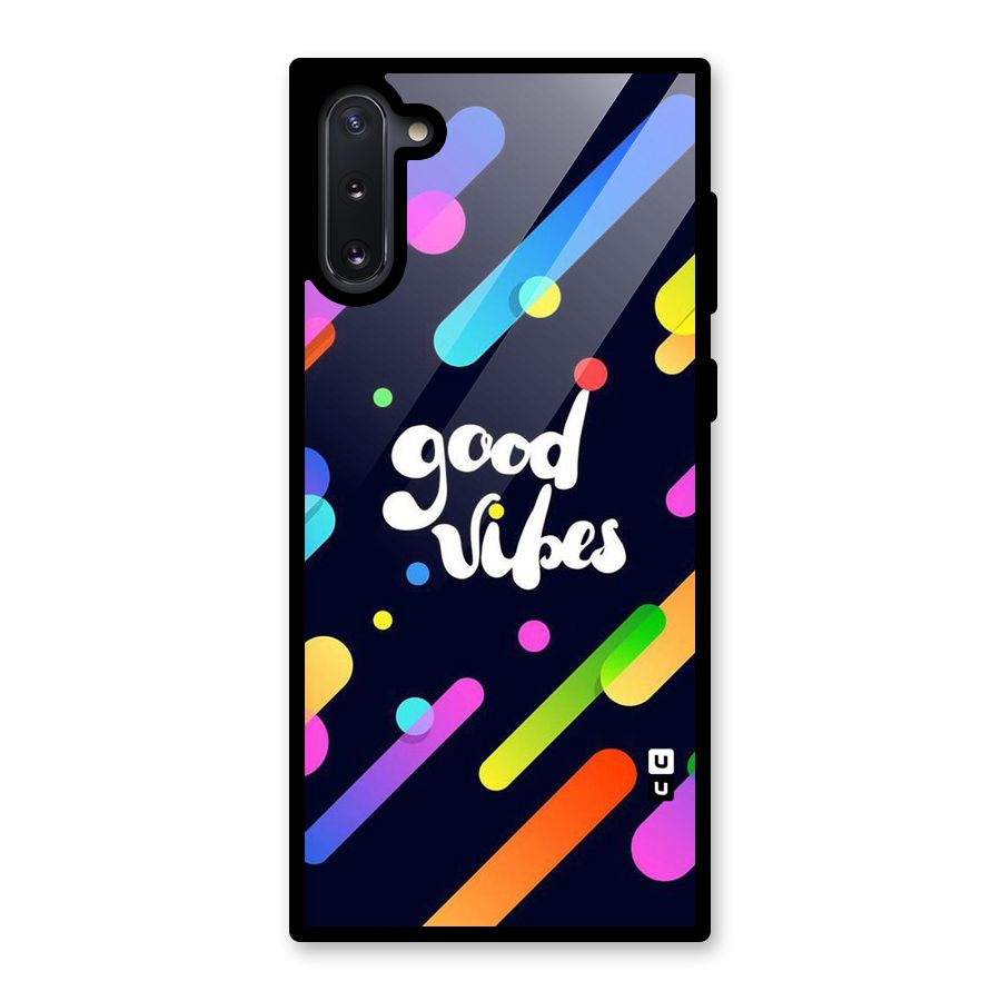 Multicolor Good Vibing Glass Back Case for Galaxy Note 10