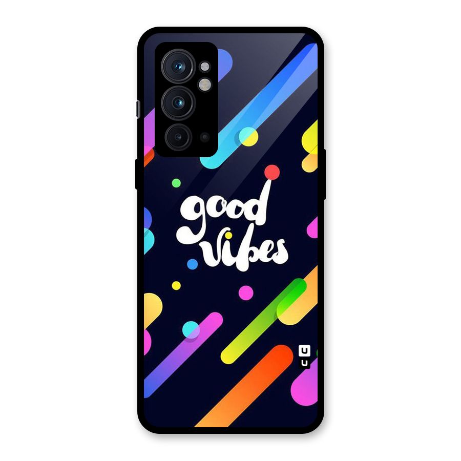 Multicolor Good Vibing Glass Back Case for OnePlus 9RT 5G