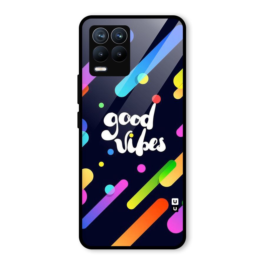 Multicolor Good Vibing Glass Back Case for Realme 8 Pro