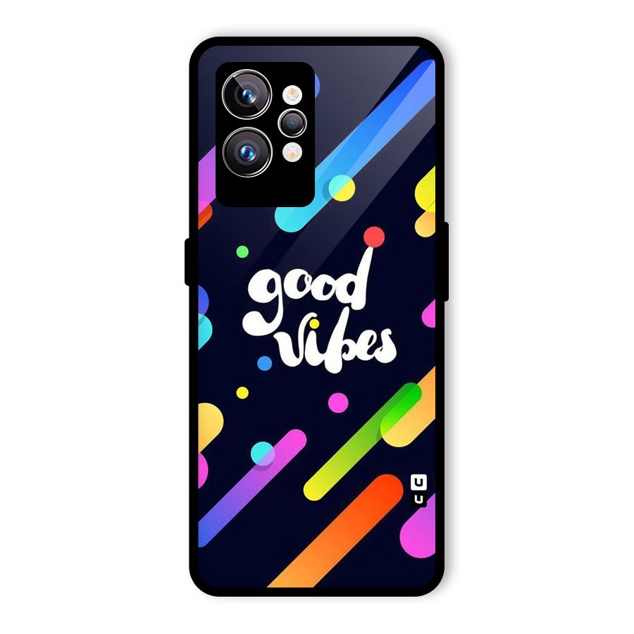 Multicolor Good Vibing Glass Back Case for Realme GT2 Pro