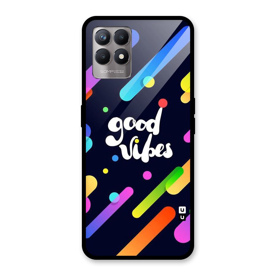 Multicolor Good Vibing Glass Back Case for Realme Narzo 50