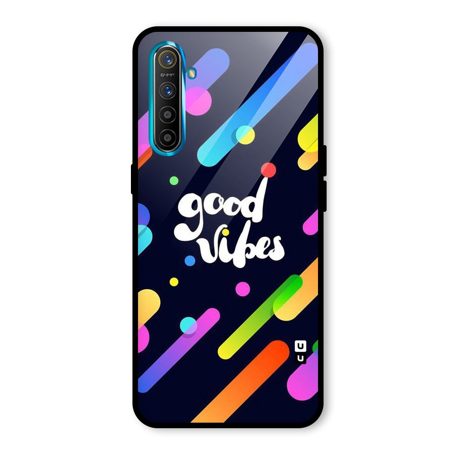 Multicolor Good Vibing Glass Back Case for Realme X2